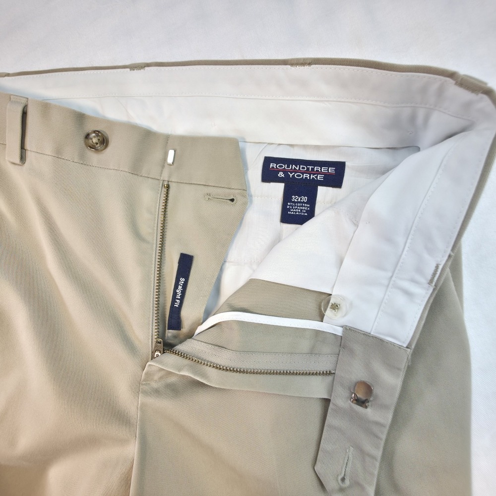 Roundtree & Yorke‎ Flat Front Pant Comfort Khaki Tag 32x30